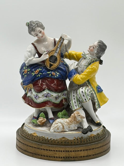 Antique German Rudolstadt Porcelain Musical Couple Figurine