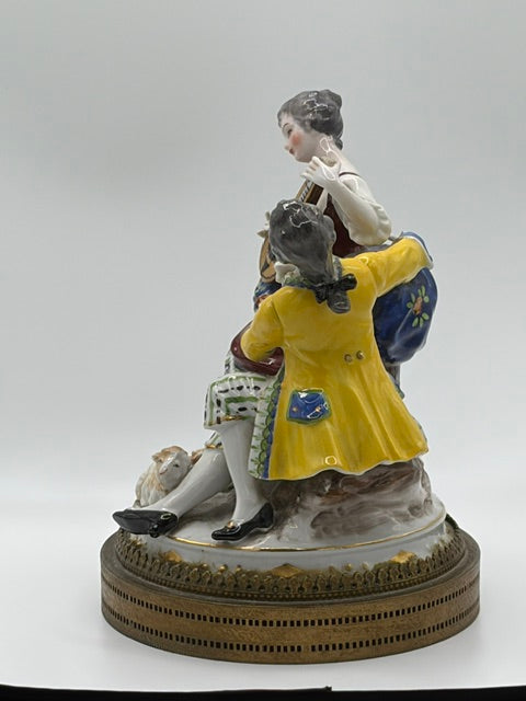 Antique German Rudolstadt Porcelain Musical Couple Figurine