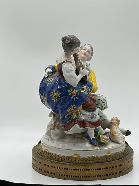 Antique German Rudolstadt Porcelain Musical Couple Figurine