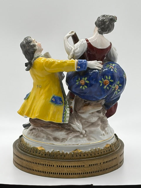 Antique German Rudolstadt Porcelain Musical Couple Figurine