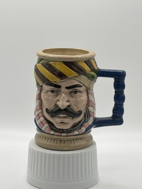 Vintage Character Mug with Yellow and Black Turban and Mustache