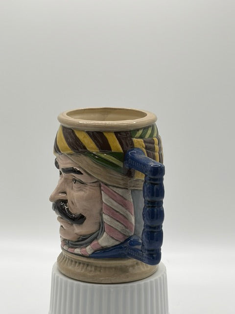 Vintage Character Mug with Yellow and Black Turban and Mustache