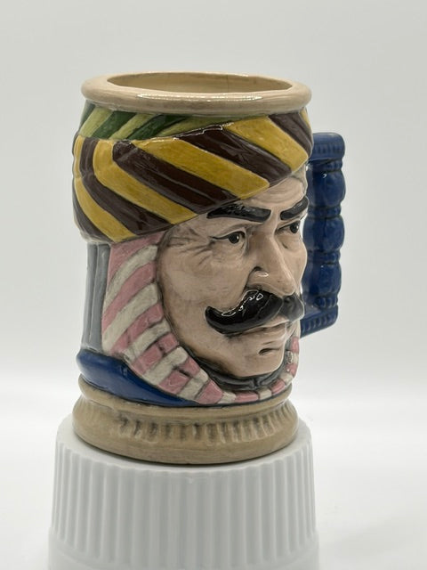 Vintage Character Mug with Yellow and Black Turban and Mustache